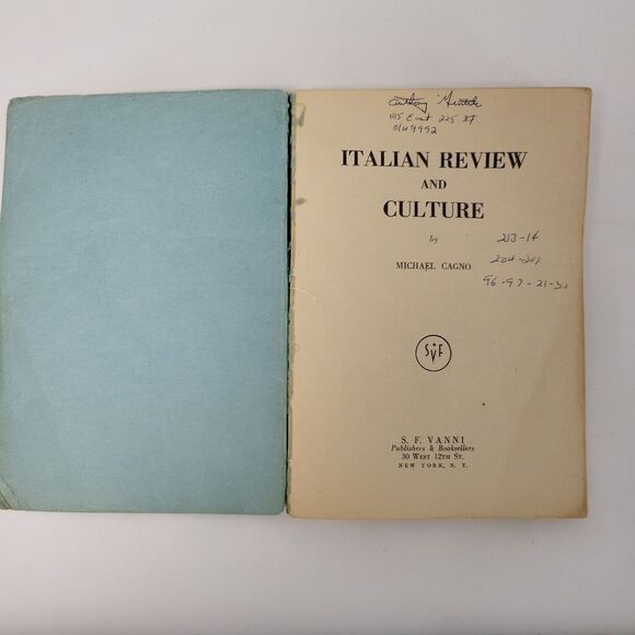 Italian Review & Culture by Michael Cagno (Rev. Ed. 1953) - Picture 2 of 4
